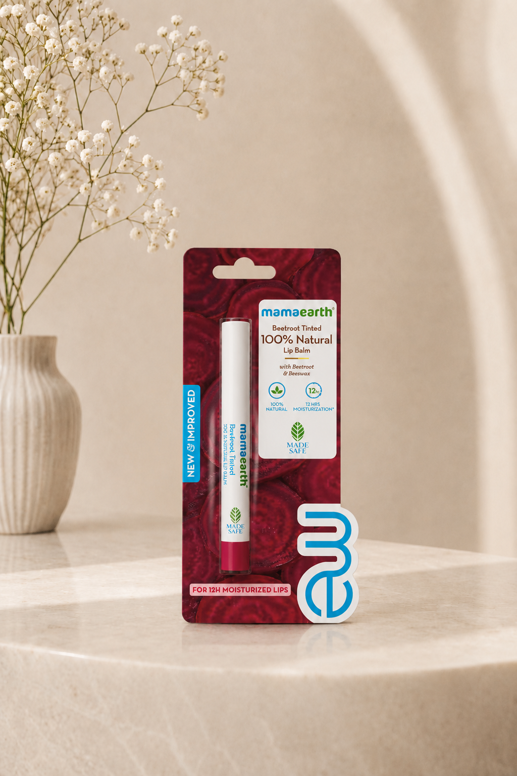 Mama Earth Beetroot Tinted 100% Natural Lip Balm with Beetroot and Beeswax for Soft & Supple Lips